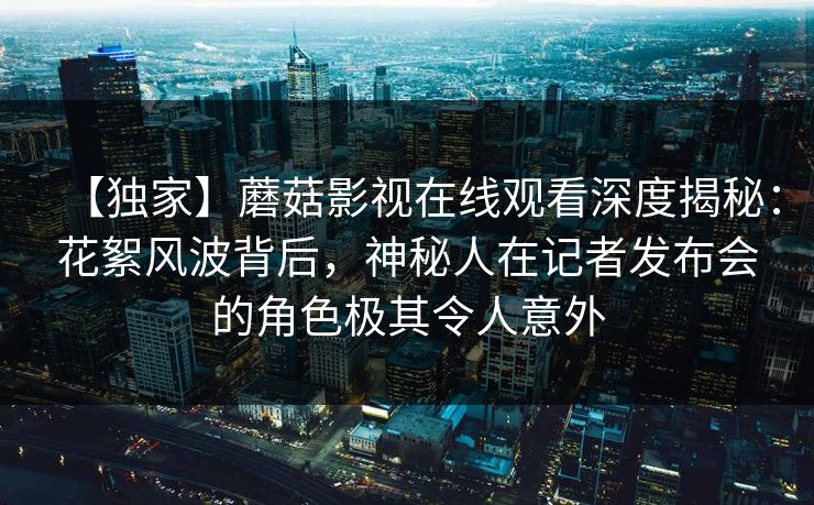 【独家】蘑菇影视在线观看深度揭秘:花絮风波背后,神秘人在记者发布会的角色极其令人意外